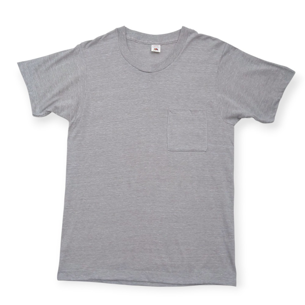 Vtg 80s Fruit of the Loom Golden Blend Pocket T-Shirt Men M Single Stitch In USA